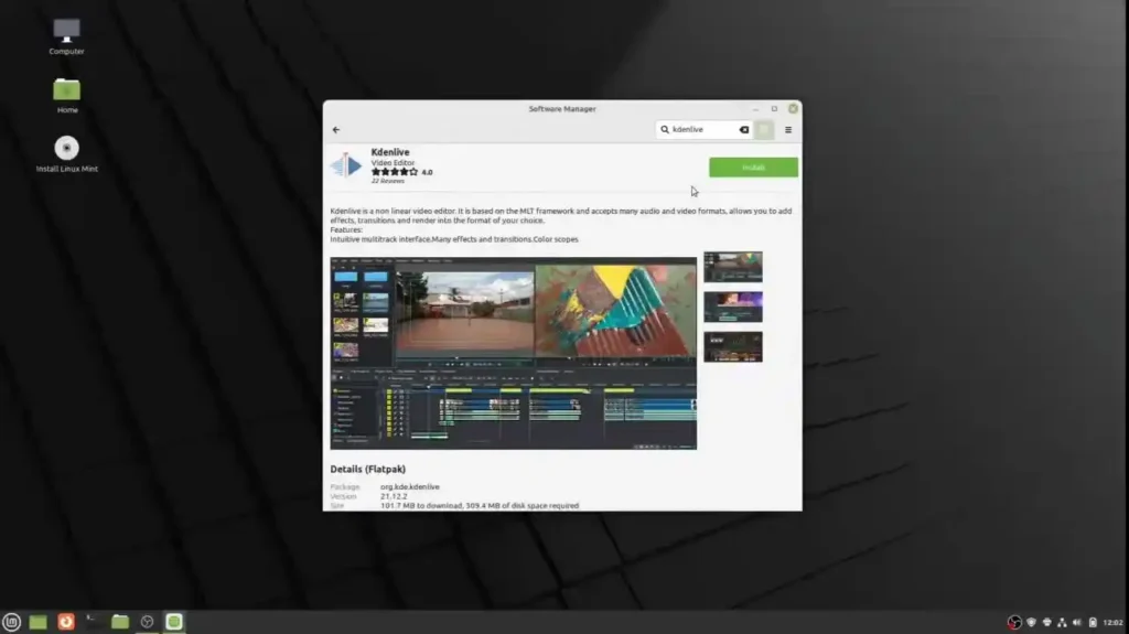 imagen de kdenlive programa de edición de video