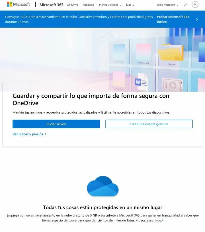 imagen del acceso de one drive
