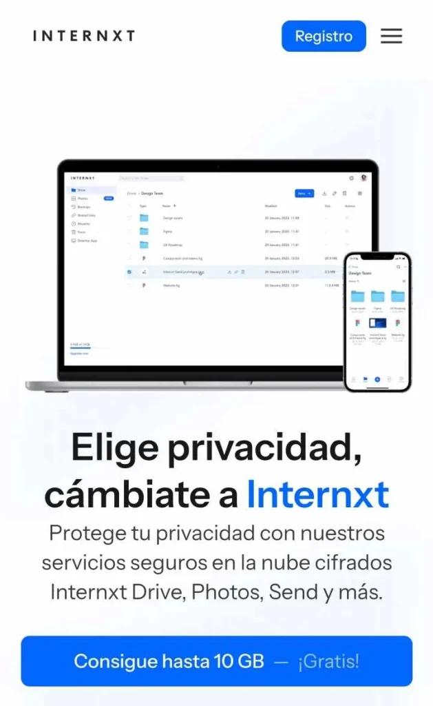 Internxt empresa española de almacenamiento de datos