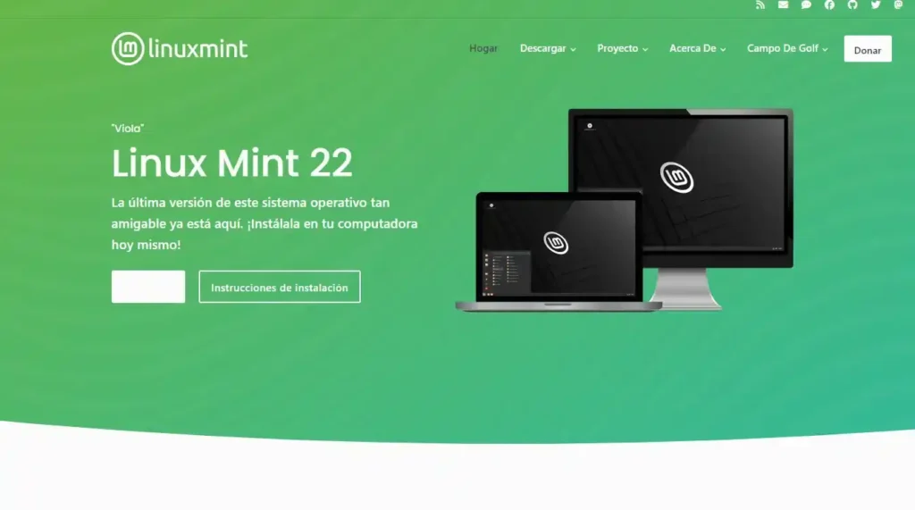 imagen de la pagina web de linux mint