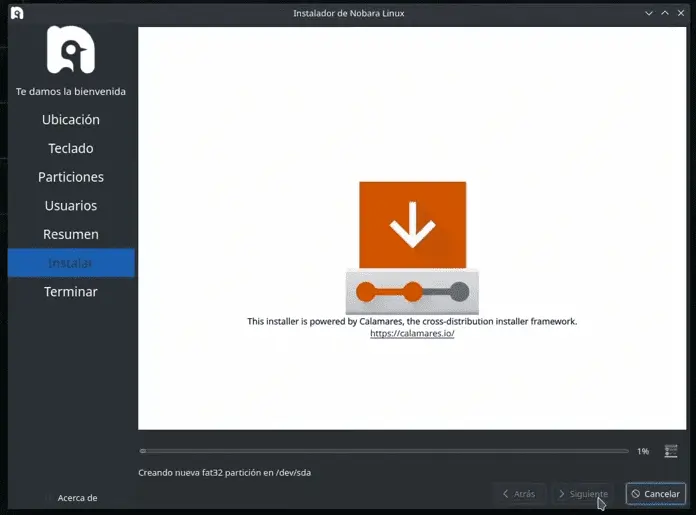 Instalación de la distribución de linux