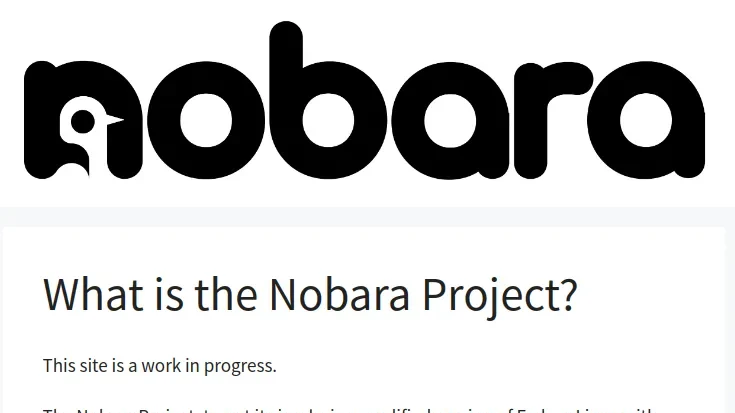 imagen de la pagina web de nobara linux
